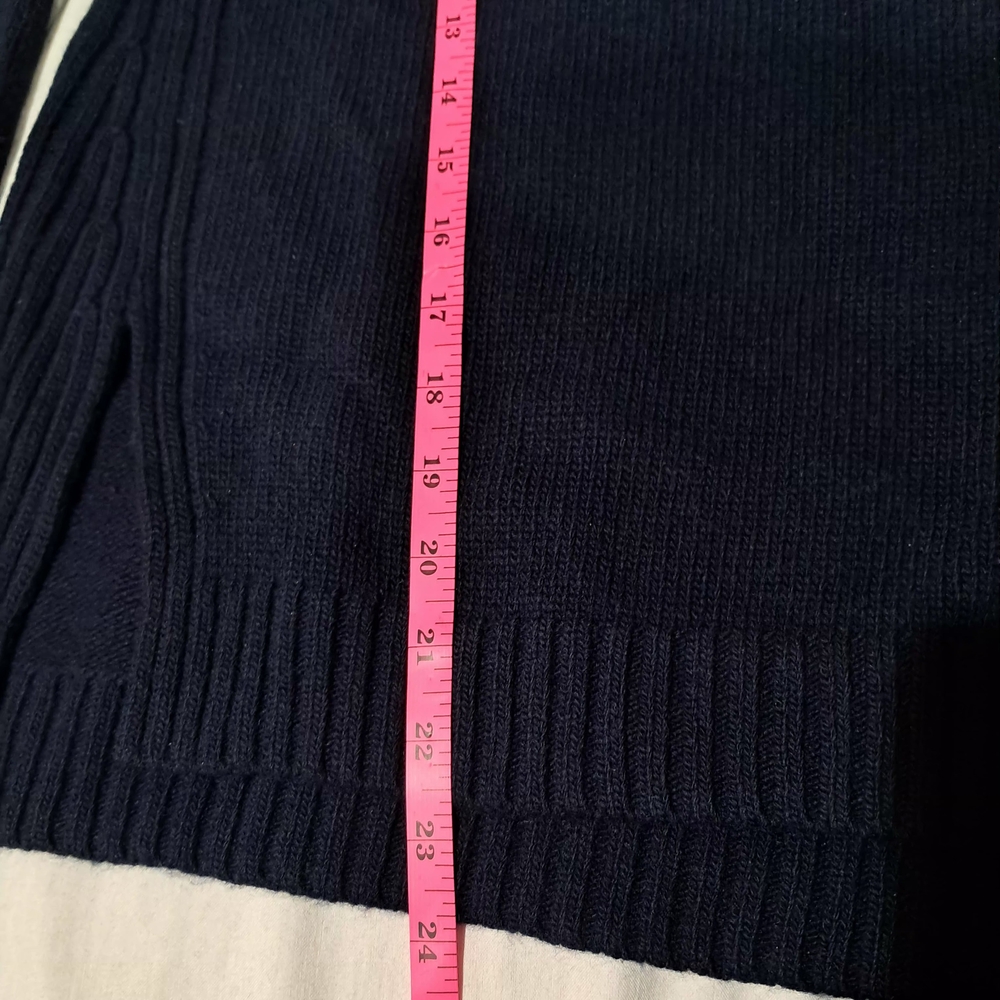 Theory Dark Blue 100% Wool Side Rib Turtleneck Sweater Size P - Picture 5 of 11